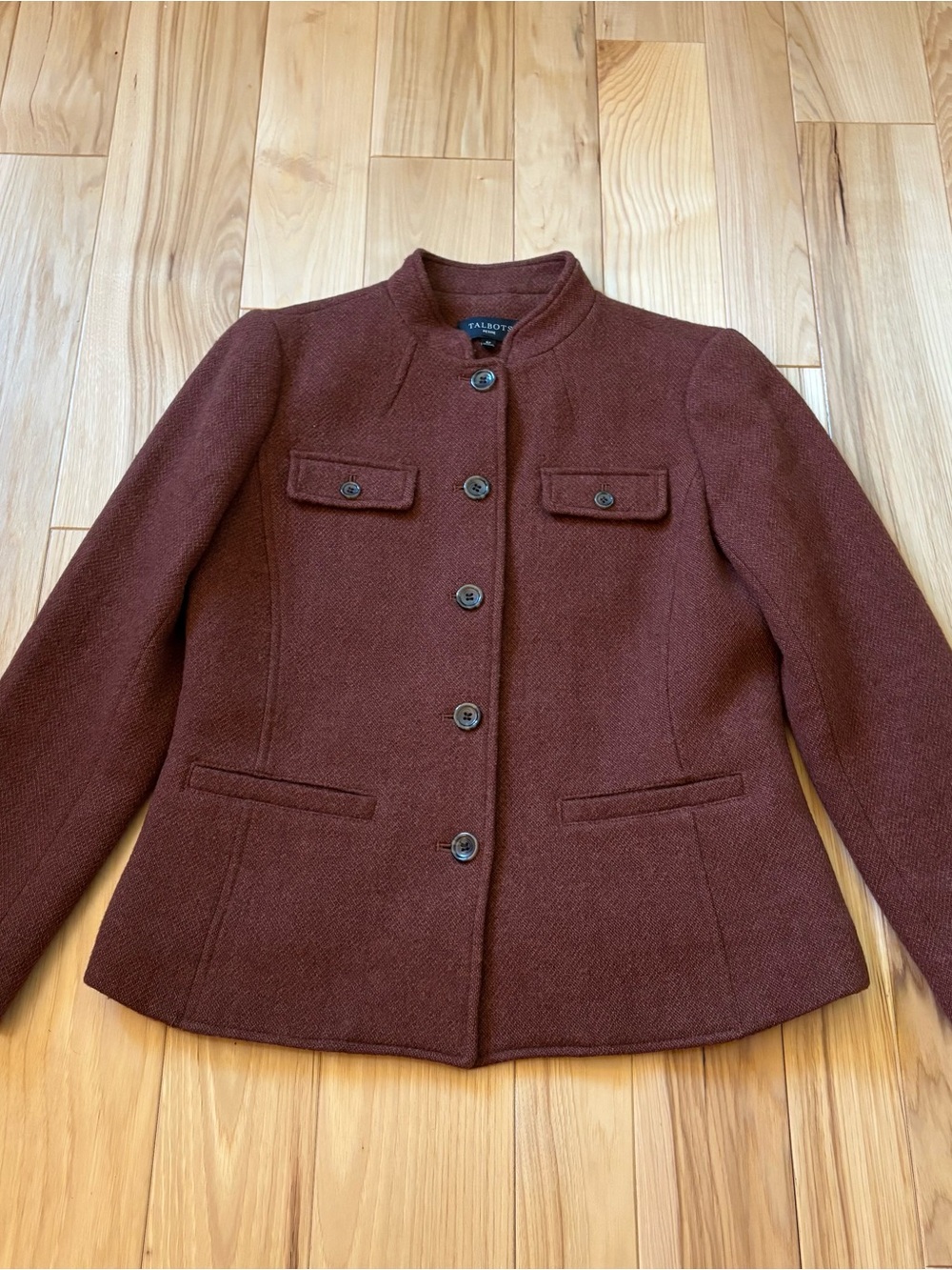 Talbots Wool Band Collar Jacket Size 6P